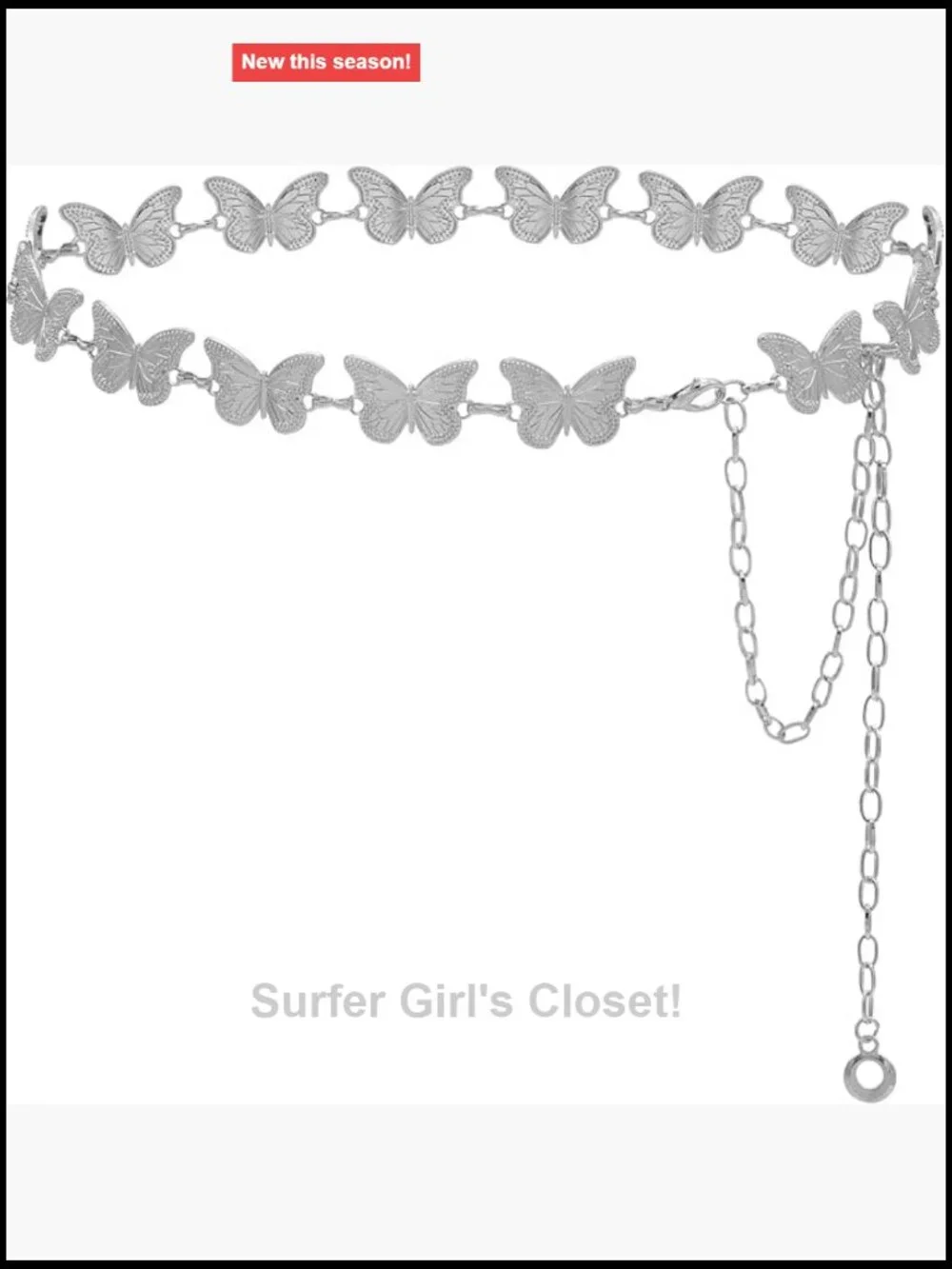 Metal Waist Chain Belly Belt Adjustable Link for Jeans and Dress